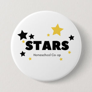 Bóton Redondo 7.62cm Botão STARS amarelo