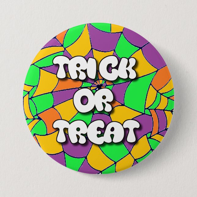 Bóton Redondo 7.62cm Botão Trick or Tratat Halloween (Frente)