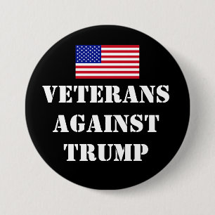 Bóton Redondo 7.62cm Botão Veteranos Contra Trump