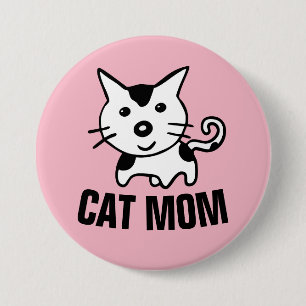 Bóton Redondo 7.62cm Botões de Gatinho Cor-de-Rosa MOM CAT