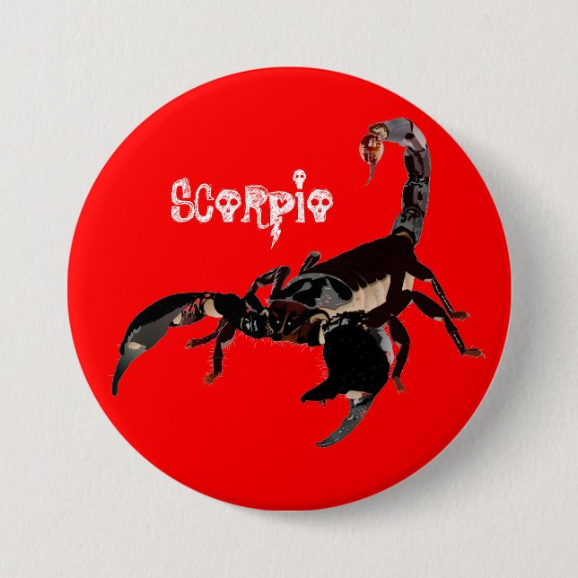 Bóton Redondo 7.62cm Botões Skorpion (Frente)