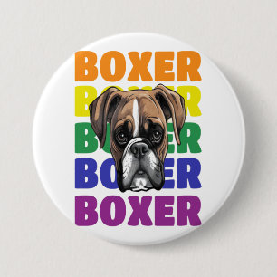 Bóton Redondo 7.62cm Boxer dog ama presente pequeno