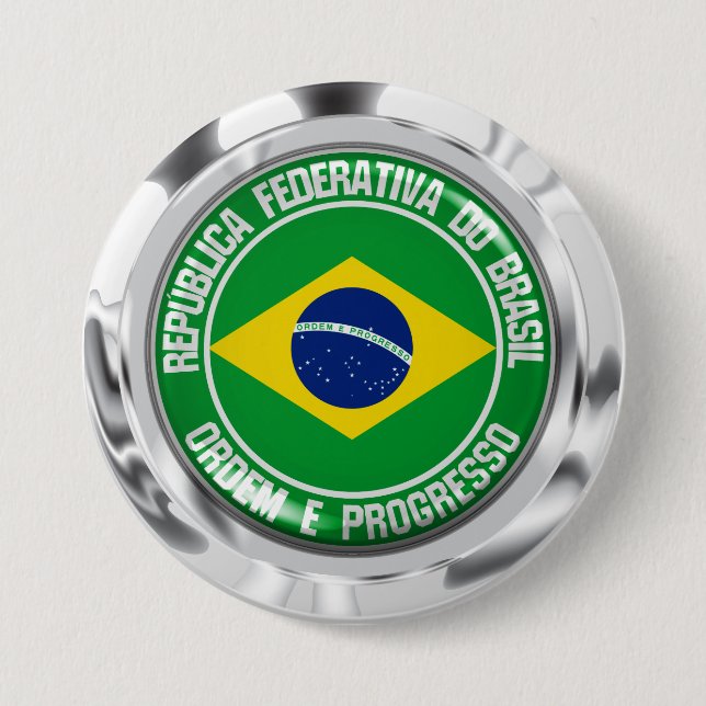 Bóton Redondo 7.62cm Brasil Round Emblem (Frente)
