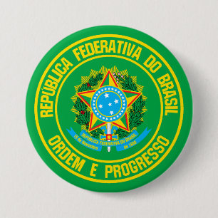 Bóton Redondo 7.62cm Brasil Round Emblem