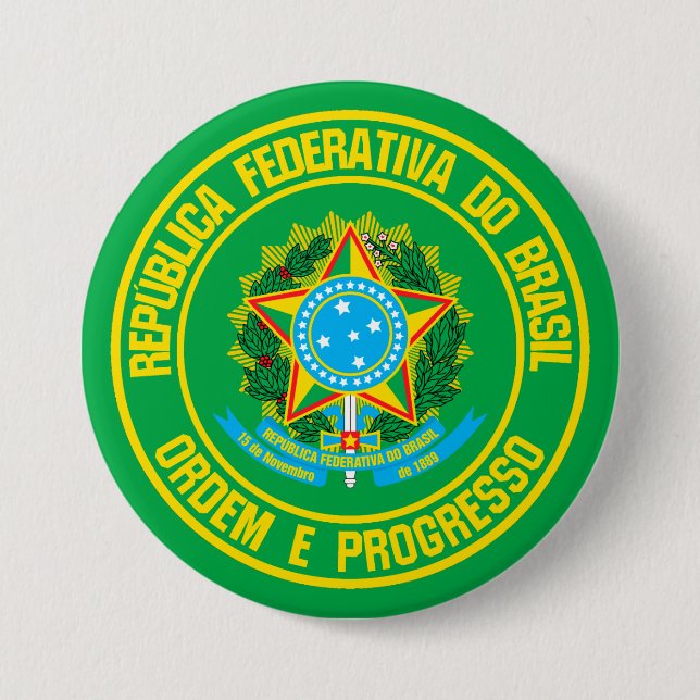 Bóton Redondo 7.62cm Brasil Round Emblem (Frente)
