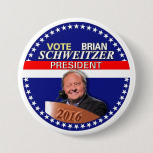 Bóton Redondo 7.62cm Brian Schweitzer para o presidente 2016