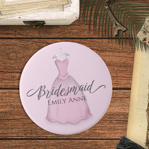 Bóton Redondo 7.62cm Bridesmaid Bonito Casamento Personalizado