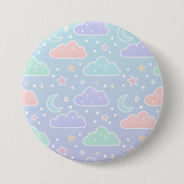 Bóton Redondo 7.62cm Broche de Esmalte de Nuvem Pastel Fofa