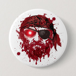 Bóton Redondo 7.62cm Broche de Halloween de Caveira de Pirata Zumbi San