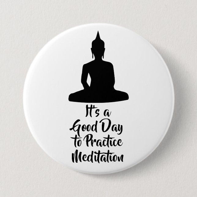 Bóton Redondo 7.62cm Buddha Mindfulness Meditation Motivation (Frente)