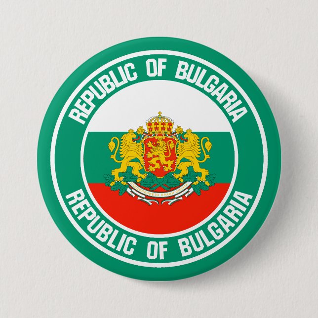 Bóton Redondo 7.62cm Bulgária Round Emblem (Frente)