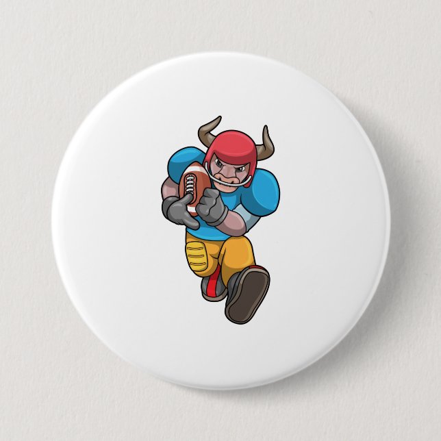 Bóton Redondo 7.62cm Bull no Esporte com futebol e capacete (Frente)