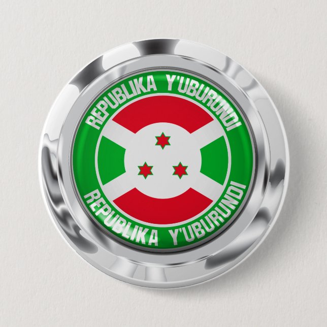 Bóton Redondo 7.62cm Burundi Round Emblem (Frente)