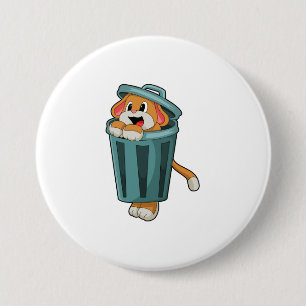 Bóton Redondo 7.62cm Cachorro com Trashcan