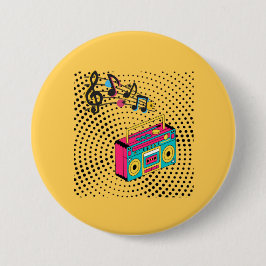 Bóton Redondo 7.62cm Caixa de expansão de áudio retroativa.