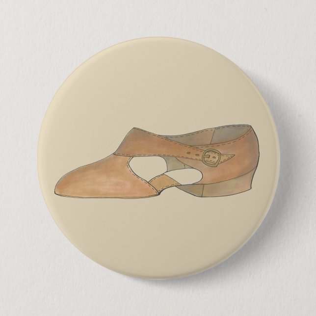 Bóton Redondo 7.62cm Calçado de professor de dança moderna lírica Tan (Frente)