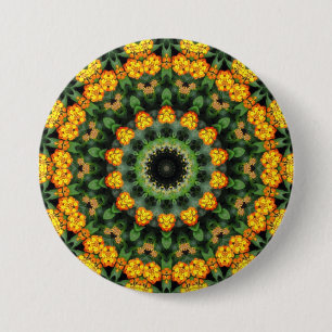 Bóton Redondo 7.62cm Caleidoscópio alaranjado e amarelo bonito 2 do