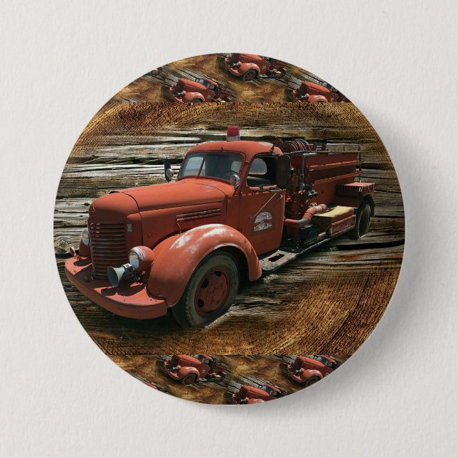 Bóton Redondo 7.62cm Caminhão de Fogo Antiquado (Frente)