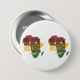 Bóton Redondo 7.62cm Camiseta Vintage Black History para Pais e Família