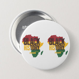 Bóton Redondo 7.62cm Camiseta Vintage Black History para Pais e Família