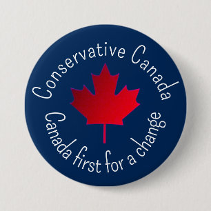 Bóton Redondo 7.62cm Canadá Conservador. Canadá primeiro para uma mudan