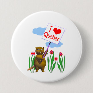 Bóton Redondo 7.62cm Canadense Beaver Loves Quebec