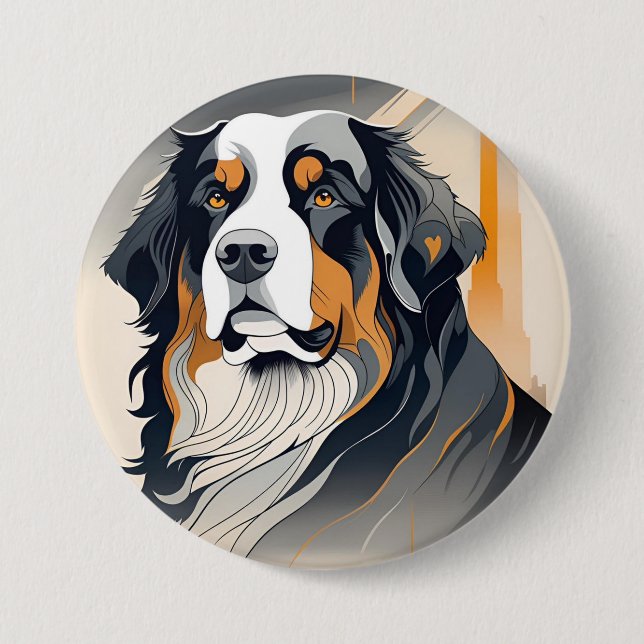 Bóton Redondo 7.62cm Cão de Montanha Bernês (Frente)