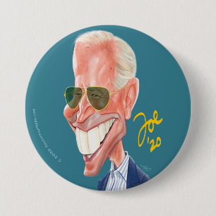 Bóton Redondo 7.62cm Caricatura de Joe Biden
