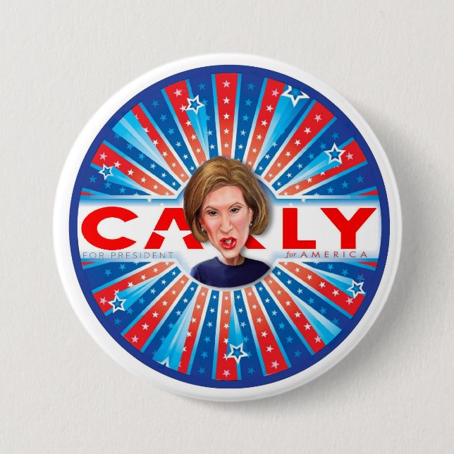 Bóton Redondo 7.62cm Carly Fiorina para América (Frente)