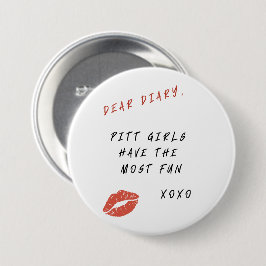 Bóton Redondo 7.62cm Caro Diário, Botão do Dia do Jogo Pitt