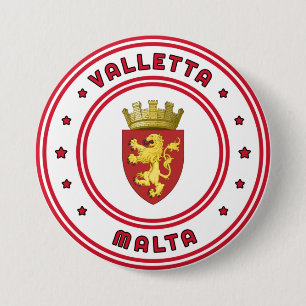 Bóton Redondo 7.62cm Casaco de Armas La Valletta, Malta