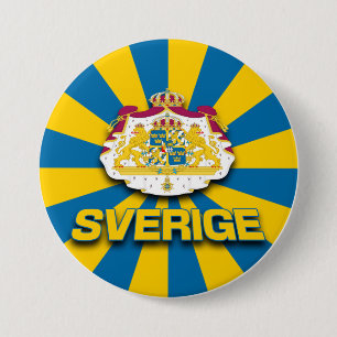 Bóton Redondo 7.62cm Casaco de armas Sverige