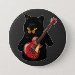 Bóton Redondo 7.62cm Cat tocando violão acústico<br><div class="desc">Gato Jogando Violão Acústico Coleção Clássica De design Da Família Guitarista Guitarrista Com Botões Redondos Legal.</div>