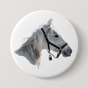 Bóton Redondo 7.62cm Cavalo branco