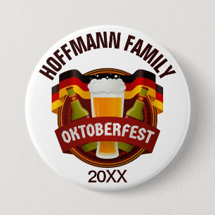 Bóton Redondo 7.62cm Celebração Familiar do Oktoberfest