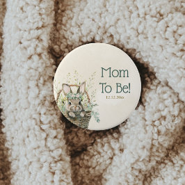 Bóton Redondo 7.62cm Chá de fraldas de coelho Eucalyptus verde