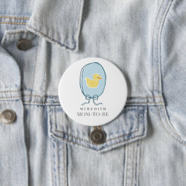 Bóton Redondo 7.62cm Chá de fraldas Personalizado Elegante Ducky