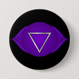 Bóton Redondo 7.62cm Chakra Índigo Terceiro Olho Zen Yoga Espiritual