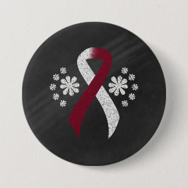 Bóton Redondo 7.62cm Chalkboard Burgundy e Ivory Ribbon