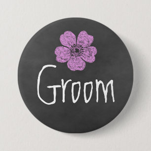 Bóton Redondo 7.62cm Chalkboard de Rosas Rosa Selvagens