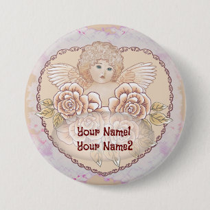 Bóton Redondo 7.62cm Cherub Angel Heart