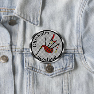 Bóton Redondo 7.62cm Chisholm Tartan Bagpipe