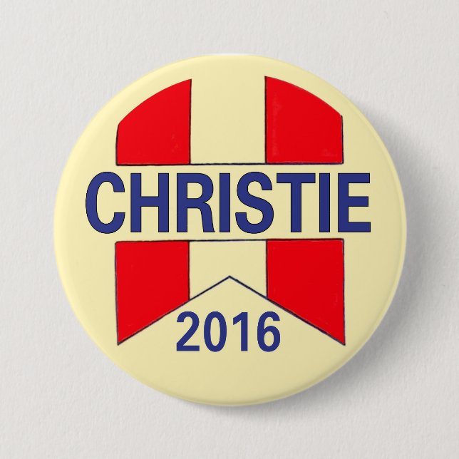 Bóton Redondo 7.62cm Chris Christie 2016 (Frente)