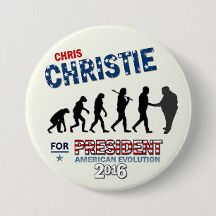 Bóton Redondo 7.62cm Chris Christie para o presidente 2016