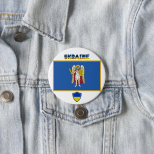 Bóton Redondo 7.62cm Cidade de Kiev e bandeira ucraniana