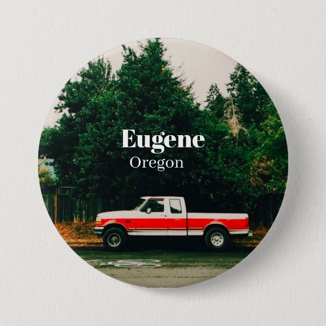 Bóton Redondo 7.62cm Cidade universitária de Eugene - Oregon (Frente)