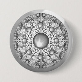 Bóton Redondo 7.62cm Cinza de rendas cerâmicas