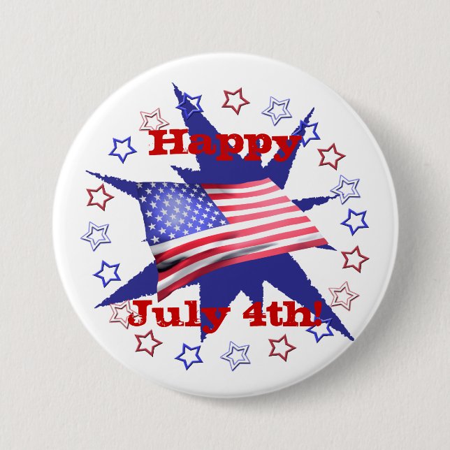 Bóton Redondo 7.62cm Círculo do Dia da Independência (Frente)