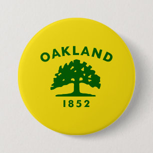 Bóton Redondo 7.62cm City Flag of Oakland (Califórnia)
