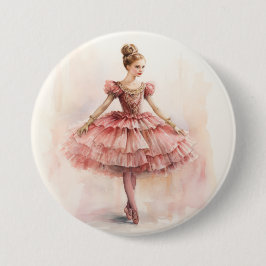 Bóton Redondo 7.62cm Clara (Cabelo Vermelho) do Ballet O Quebra-Nozes